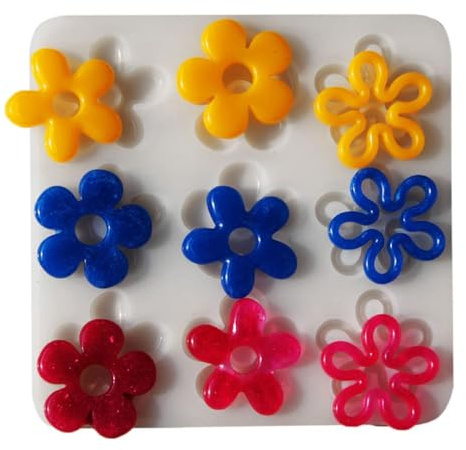 SELiLe Molde de Silicona de Flores para Pendientes, Collar Colgante, Llavero - Resina Epoxi, Forma Floral, Herramienta de Fundición de Cristal