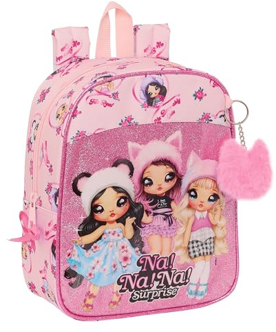 Safta NANANA FABULOUS - Mochila Infantil, Mochila Niño, Mochila Escolar, Adaptable a Carro, Ideal para Guardería, Cómoda y Versátil, Calidad y Resistencia, 22x10x27 cm, Color Rosa