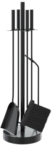 vidaXL Set Attrezzi per Caminetto 5 pz 18x66 cm in Acciaio