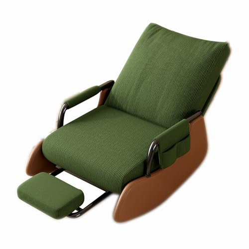 XLIHAWY Bodenstuhl, Klappbares Lazy-Sofa Schlafsofa, Einstellbar Boden-Gaming-Couch Mit Metallrahmen, Umwandelbare Chaiselongue Für Wohnzimmer Schlafzimmer Balkon (Farbe : Grün, Größe : 58x80x75cm)