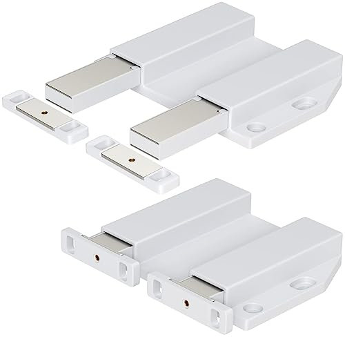 Janasiba Doppelte Push-To-Open-SchnäPper für SchranktüRen, Robust, 2 StüCk, Magnetisch, Push-To-Open-TüRriegel, Touch-VerschlüSse für KüChentüRen