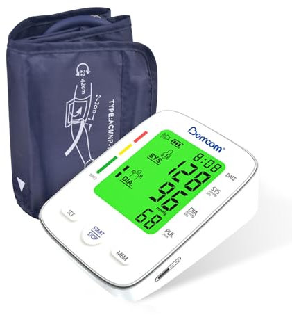 Berrcom Oberarm-Blutdruckmessgerät, automatisches digitales Blutdruckmessgerät für den Heimgebrauch mit großer beleuchteter LED-Anzeige