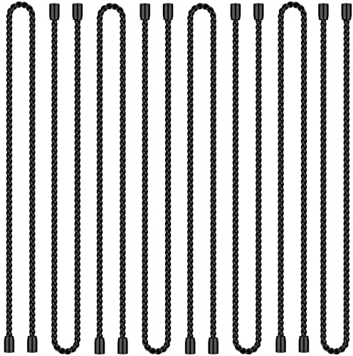 8PCS 18-Inch Silicone Cable Ties, Bendable Rubber Twist Ties, Reusable Twist Ties for Cords, gear ties for Organizing, Bundling (Black)