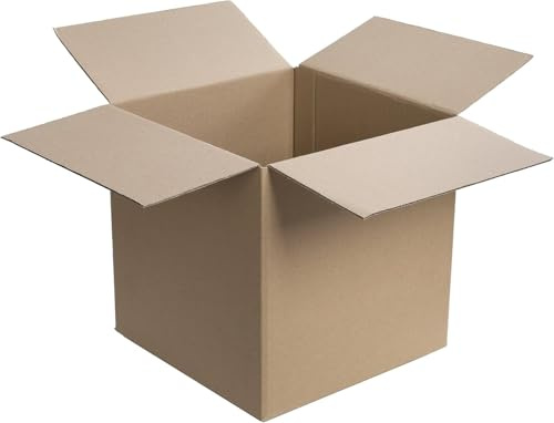 WePack 25 Stück Faltkarton 350x350x350 mm Außenmaß Versandkarton E-commerce Karton 1-Wellig 400G Braun Kartonage Verpackung Postkarton Versandschachtel Paket Päckchen