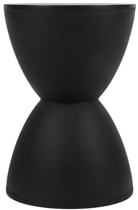 Tabouret Moderne en Forme de Sablier – Table Ronde Polyvalente pour Changer de Chaussures et Décoration d'intérieur, 43 X 30 Cm (Black)