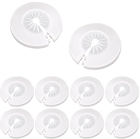 KLEHOPE Rosette per Termosifoni, 8 Pezzi Copri Tubi Termosifoni, Bianco Copritubo Termosifone, a Scatto Copritubi Decorativi, Copritubo Riscaldante, per Tubi da 16/20/25 mm