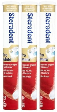 Denture Cleaning Tablets 30s - Bulk Bundle Daily Denture Cleaning Tablets (Pro White (Pack of 3 Total 90 Tablets))