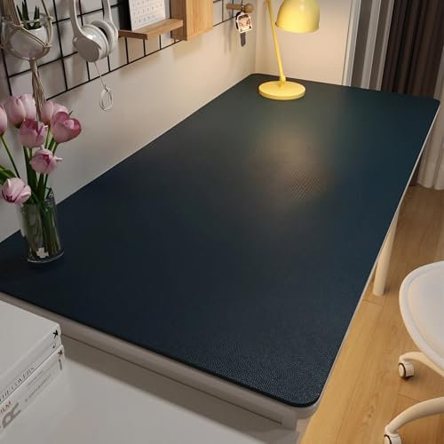 Schreibtischunterlage Kunstleder, Mauspad, Schreibtischunterlage Rutschfest, Bürotisch Unterlage, Schreibtisch Unterlage Zum Schreiben, Schreibtischzubehör für Zuhause und Im Büro(Blue,60 x 140 cm)