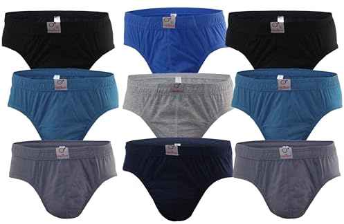 BestSale247 3-pack, 6-pack, 12-pack herrtrosor, kalsonger, finribbad trosa, underkläder av 100 % bomull, 9 stycken Art. 580, XL