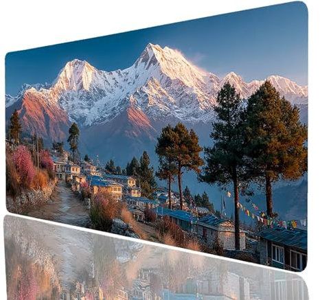 Montagne enneigée Tapis de Souris Tibet Imperméable Tapis de Souris XXL 1000x500x3mm, Gaming Mouse Pad Améliorer la Précision et la Vitesse, Mouse Pad pour Bureau Gamer Clavier sans Fil Pc Model-6551