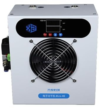 Refrigerated Compressed Air Dryer 220V, 120NL/min Flow Rate, 4-8 Bar Max Pressure, Industrial Dehumidifier for Air Compressor with Water Separator
