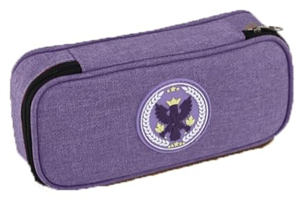 JUSKAQZYI Estuche Escolar Estuche Grande for lápices de Regreso a Clases, con múltiples Ranuras, for Oficina Cuero(Lila)