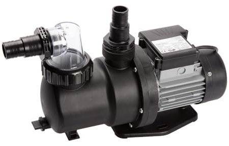 FUANA 1 Horsepower Pool Pump with Timer 9.5m³/h for In-Ground and Above Ground Pools, SPS100 Model, Black