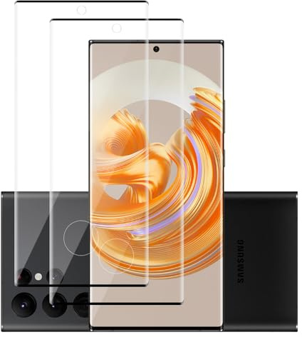 Carantee 2 Stück 3D Schutzfolie für Panzerglas für Samsung Galaxy S23 Ultra 5G, Ultradünn Anti-Blasen Displayschutzfolie, Wasserdicht Panzerglasfolie Schutzglas für Samsung Galaxy S23 Ultra 5G