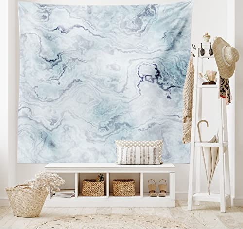 ABAKUHAUS Marmor Wandteppich und Tagesdecke Weiche Hazy Ottoman-Artaus Weiches Mikrofaser Stoff 230 x 140 cm Für das Schlafzimmer, Hellblau Grau