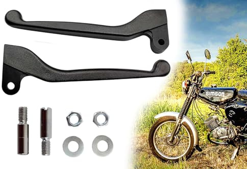 BISOMO Kupplungshebel + Bremshebel abgewinkelte Form + Schrauben Set für Simson KR51, S50, S51, S53, S70, S83
