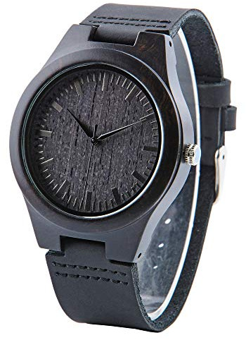 LMWOOD Holz Armbanduhr Herren Herrenuhr Holzoptik Holzuhr mit Gravur Holz Herrenuhr Jubiläumsgeschenk für Männer