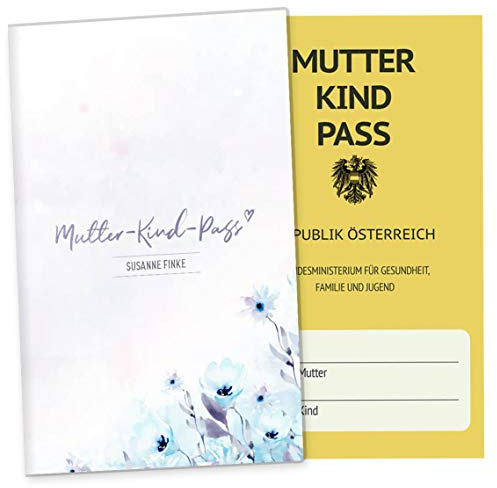 OLGS Mutterkindpasshülle Österreich Aquarell Winter - Personalisierte Schutzhülle mit Ultraschallbildfach