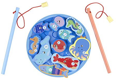 Magnetic Fishing Game - Counting & Learning Toys - Fish Game, Wooden Magnetic Games for + 1 Year Old Boy and Girls - Educational Toddler Toys - Early Development Activity Kids Toys by Orange Tree Toys