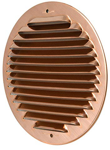 La Ventilazione GRAT160R Lüftungsgitter rund Kupfer mit Insektennetz überlappen Durchmesser 175 mm