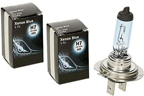 2x Bosch Xenon Blue H7 55W 12V 1987302075 Xenon Look Blau - Weiß Hight Tech Ersatz Halogen Birne für Scheinwerfer, Fernlicht, Abblendlicht, Nebelleuchte vorne - E-geprüft