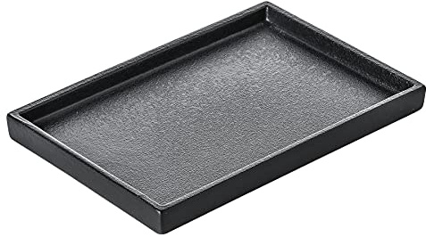 Redelaenor, vassoio per trucco in ceramica, nero, per accessori da bagno, organizer per lavello da cucina, vassoio decorativo per la casa, vassoio rettangolare piccolo per lavabo da bagno