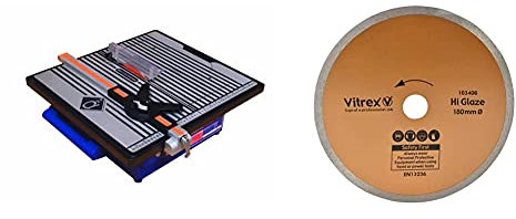 VITREX 103420 Versatile Power Pro 750w Wet Saw 240V & 180mm General Hi-Glaze Blade