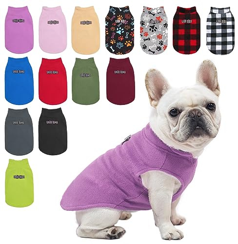 BEAUTYZOO Dog Fleece Vest Sweater Winter Jacket for Small and Medium Dogs with D-Ring Leash Cold Weather Coat Hoodie for XS S M Dogs Boy or Girls