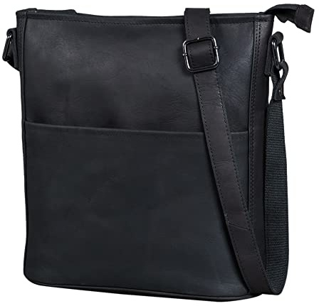 LEABAGS Sac à Main en Cuir Femmes | Sac Bandoulière en Cuir Véritable | Sac à Épaule pour Travail, Université, École et Loisirs | Taille M & L