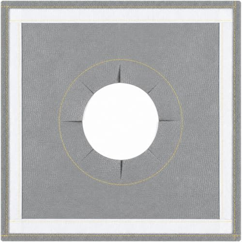 FLASLD Cric pour réchaud de tente de 30 x 30 cm avec trou extensible de 10 à 15 cm, gris ignifuge pour tente en toile