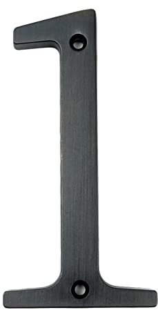 3D Floating House Plaque Numbers Black Aged Bronze 4 Inch Door Plate Address Digits Zinc Alloy Lacquered Screw Mounted Exterior Signage Weatherproof Big Sign #0-9 for Yard Street Mailbox (1)