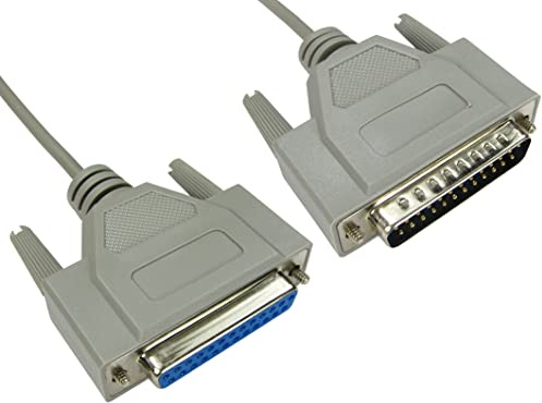 RS PRO Serielles Kabel/D-Sub, 25-polig Stecker/D-Sub, 25-polig Buchse, 1 m Polyvinylchlorid, Grau, CE, REACH, RoHS,