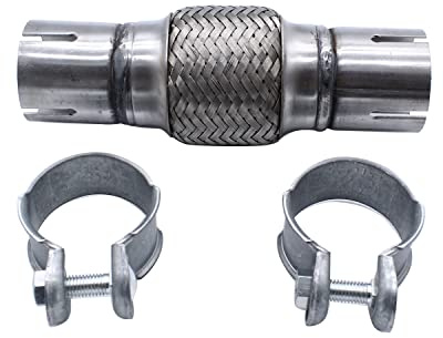 50.7 x 100/208mm Flexible Exhaust Pipe Clamp-on Flexi Tube Joint Stainless Steel