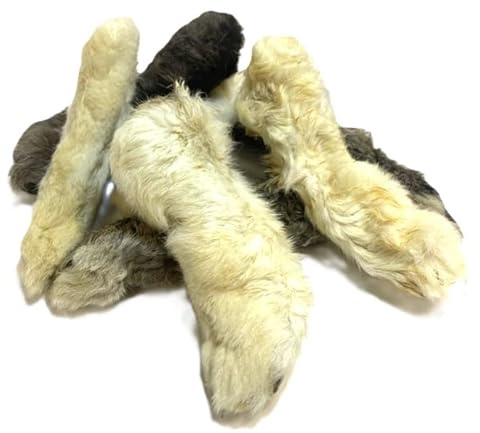 Maltbys' Stores 1kg Rabbit Feet with Fur (Hair) 100% Natural Dog Treat Chews [LOD3]
