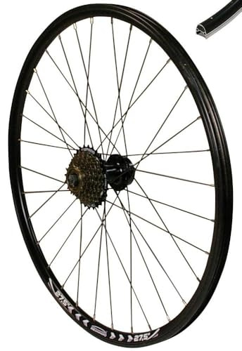 REDONDO 26 Zoll Hinterrad Laufrad Hohlkammer Felge Schwarz Disc+ 7-Fach Kassette