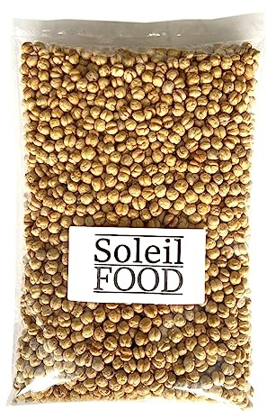 SoleilFOOD 1 kg geröstete Kichererbsen, oder geröstet und gesalzene | gesunde Snacks, proteinreich, Eiweiß- und Ballaststoffquelle feinste Qualität 1 kg Kichererbsen geröstet