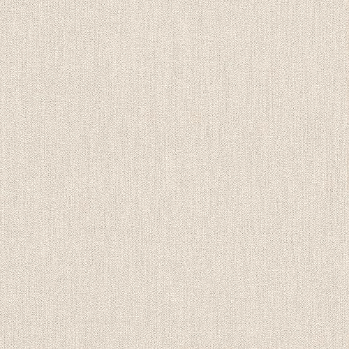 Rasch Wallpaper 200676 - Carta da parati in carta bianca e crema con effetto lino, 10,05 m x 0,53 m (L x P)