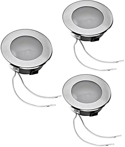 feinlux® 3x Möbel Einbauleuchte G4 12V Einbaustrahler 25mm flach Küchenleuchte Unterbauleuchte Einbauspot ohne Leuchtmittel