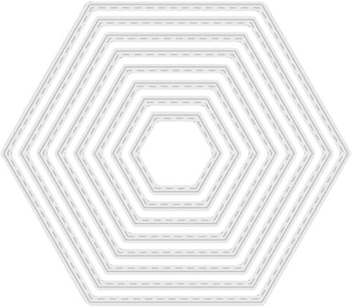 Hexagon Die Cuts Stencil, Metal Template Moulds Cutting Dies Cut Stencils for DIY Scrapbooking Photo Album Decorative Embossing Paper Dies for Card Making Templated (ZC367)