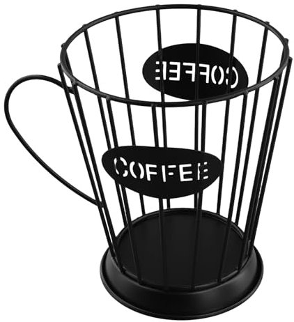 Swiixxer Kaffee Pads Halter Kaffee Kapseln Aufbewahrungs Korb KüChen Theke Aufbewahrungs Halter für Espresso Kapseln (Klein) - Schwarz