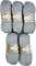 5 x 100 g Ilkadim Export Glitzerwolle SAL zum Stricken und Häkeln, 500 Gramm Metallic – Wolle (Grau 21)