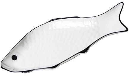 MAGICLULU Fish Serving Platter Microwave Oven Steamer Plate Porcelain Ceramic Plate
