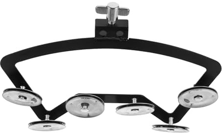 Toyvian Robustes Tamburin mit 12 Silbernen Schellen Kompatibel für 13-14 Zoll Snaredrum Trommel Handglocke mit Klaren Tönen für Band Bühne und Party
