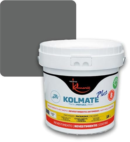 Kolmer Pintura Fachadas Antimoho KOLMATE PLUS (Gris Antracita, 5 kilos)
