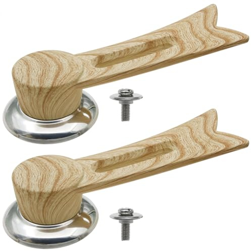safycaby 2 PCS Universal Pot Lid Top Replacement Knob Wooden Pot Lid Handles Vertical Type Pot Lids Handle for Kitchen Cookware Light Wood Texture (Light wood texture)