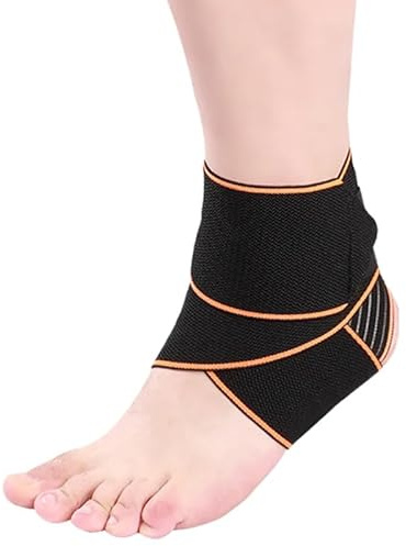 Atan Adjustable Compression Ankle Support Brace | Anti-Slip Silicone Straps | Breathable Ankle Wrap for Sprains, Sports, Injury Recovery, Pain Relief & Ligament Protection (Grey)