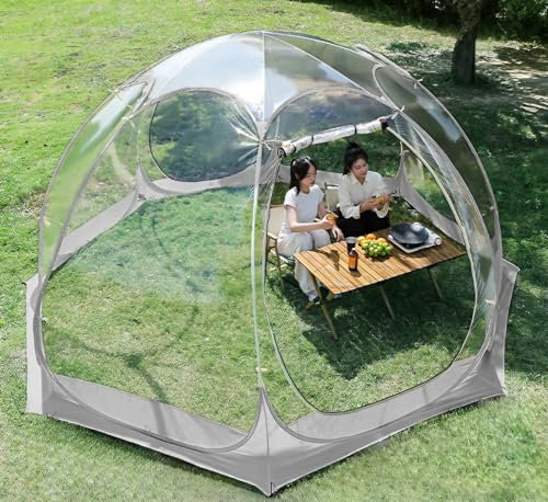 Cenador de jardín desplegable con cúpula transparente, refugio para patio, campamento y fiestas, diseño portátil y duradero, 3 m x 2,2 m