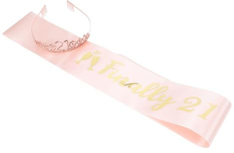 HONITANO Couronne Décorative pour Anniversaire Ceinture Serre-tête avec Écharpe Anniversaire