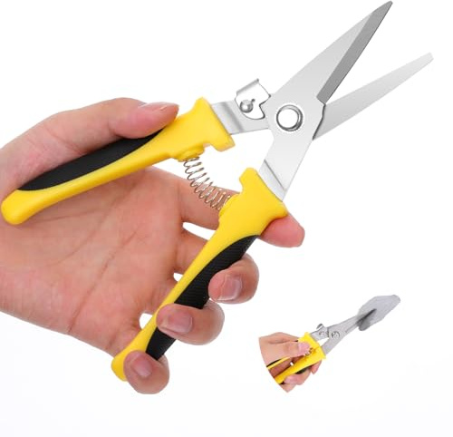 Allzweckschere Schwerlast, Ultrascharfe Blechschere Hochleistungsschere Küchenschere Haushaltsschere Universalschere für Teppiche, Pappe, Blech, Leder, Isolierung, Drähte