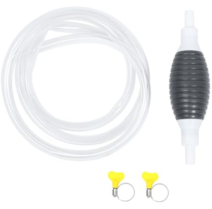 OUNONA Pompe Manuelle Portable pour Transfert de Carburant et Siphon Retour Intégré Tuyau pour Voiture et Bateau